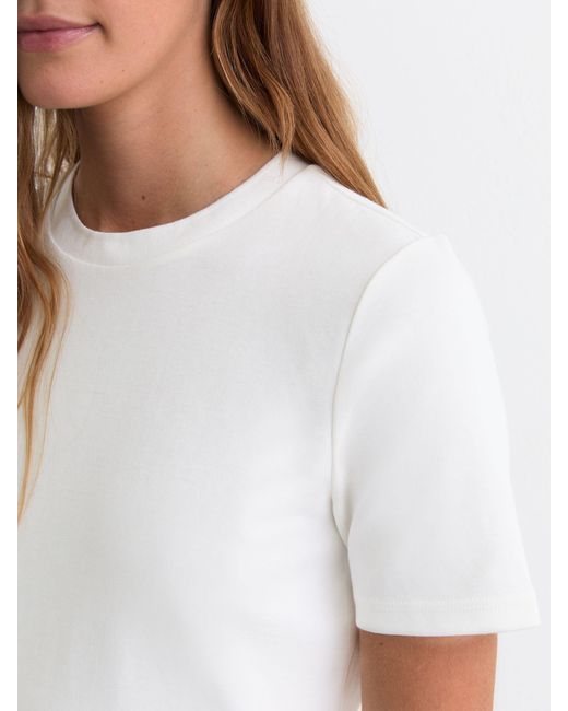 Reiss Blue Stretch-Cotton Ribbed-Neck T-Shirt