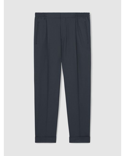 Reiss Natural Relaxed Drawstring Trousers With Turn-Ups for men