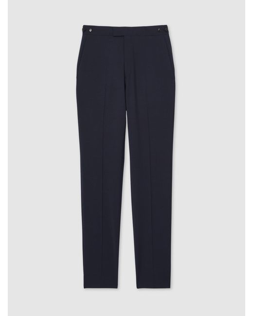 Reiss Blue Regular-Fit Wool-Blend Suit Trousers for men