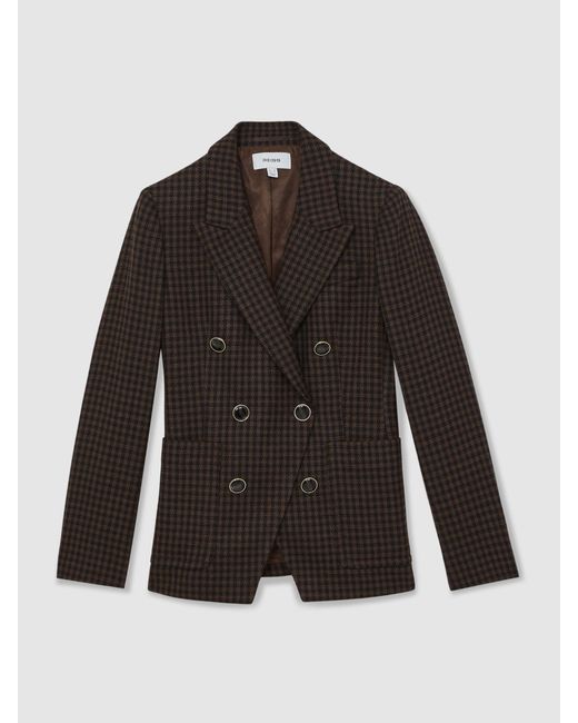 Reiss Multicolor Wool-Blend Double-Breasted Blazer