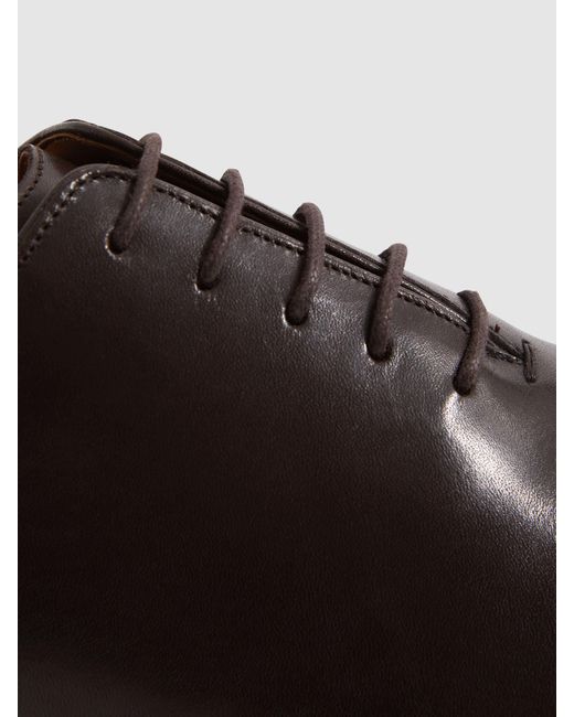 Reiss Black Mead - Dark Brown Leather Lace-up Oxford Shoes, Us 9 (uk 8) for men