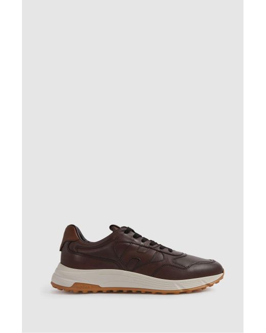 Hogan Brown Leather Chunky Trainers for men