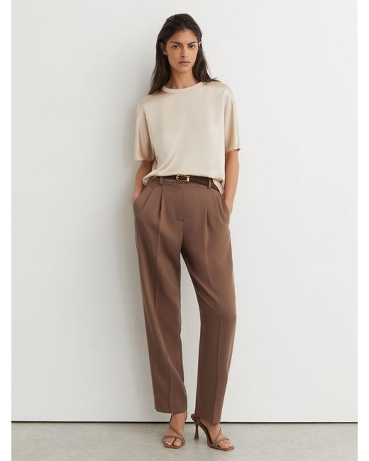 Reiss Natural Silk Short-Sleeve Top