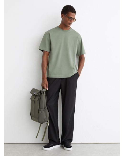 Reiss Tate - Sage Green Cotton Pigment-dyed Relaxed-fit T-shirt, Xs for men