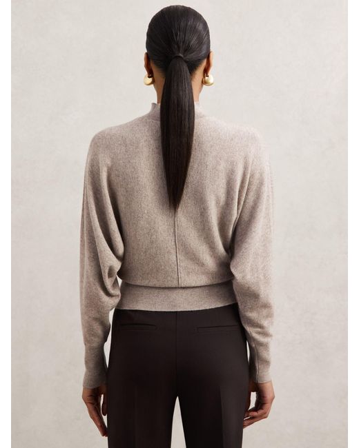 Reiss Natural Wool-Blend Funnel-Neck Batwing Jumper With Cashmere