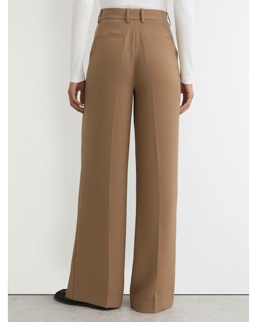 Reiss Natural Wide-Leg Tailored Trousers