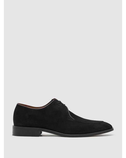 Reiss Black Blake Lace-Up Derby Shoes for men