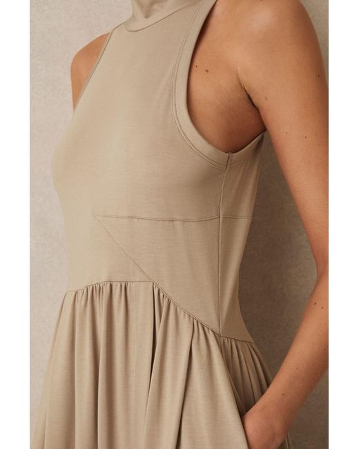 Reiss Natural Jersey Sleeveless Midi Dress