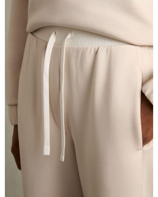 Reiss Natural Interlock Wide-Leg Drawstring Joggers
