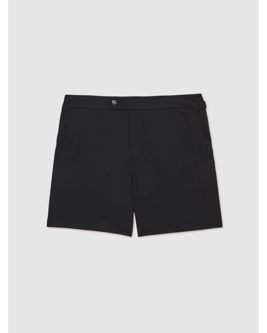 Reiss Black Side-Adjuster Swim Shorts for men