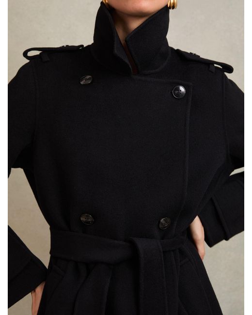 Reiss Jolene - Atelier Black Atelier Wool Faux-fur Collar Coat, Us 8