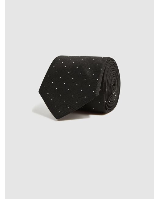 Reiss Liam - Black Polka Dot Tie, One for men