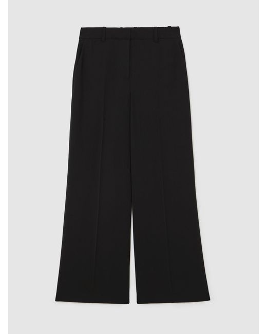Reiss Natural Margeaux - Black Wide-leg Tailored Trousers, Us 8 L