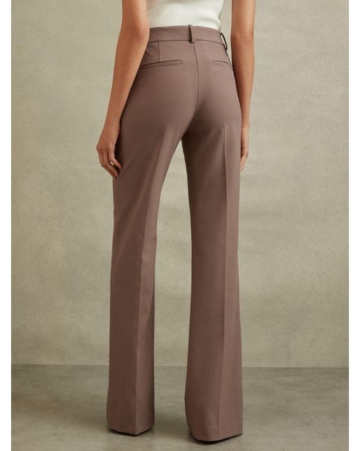 Reiss Natural Petite High Rise Flared Trousers