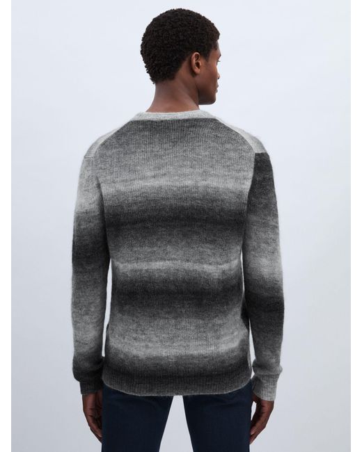 PAIGE Gray Contrast Stripe Ombré-Striped Jumper With Mohair for men