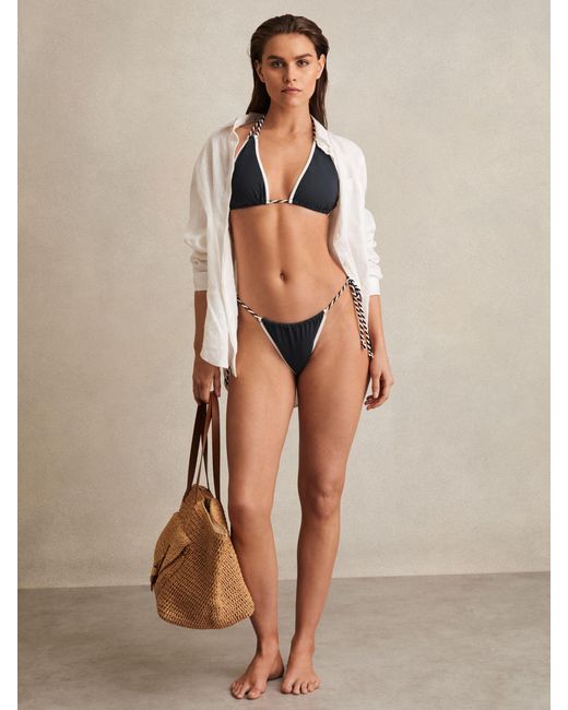 Reiss Natural Twist-Strap Tie-Side Bikini Bottoms