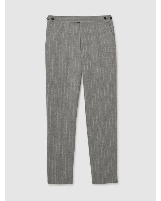 Reiss Gray Slim-Fit Pinstripe Suit Trousers for men