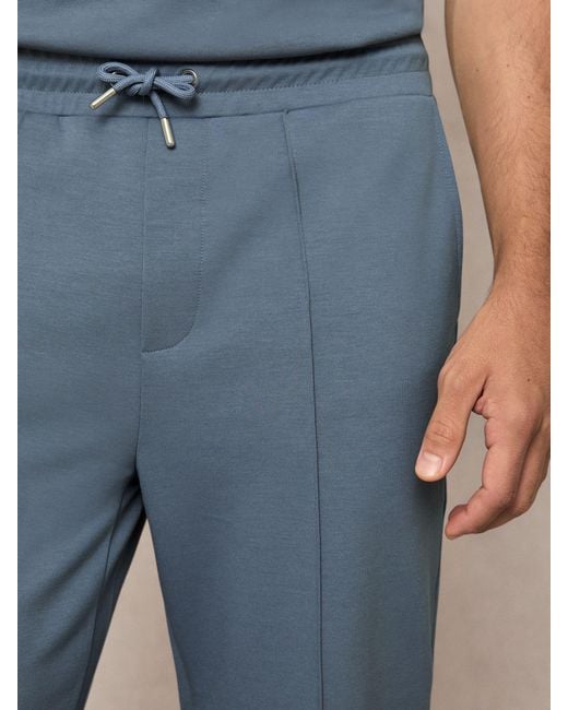 Reiss Blue Airforce Interlock Drawstring Joggers for men