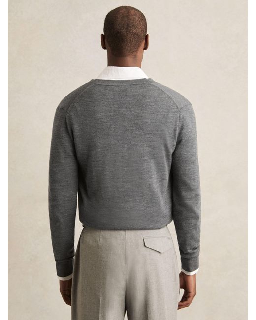 Reiss Multicolor Merino Wool Button-Through Cardigan for men