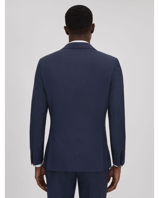 Reiss Blue Wool Single Breasted Regular Fit Blazer for men