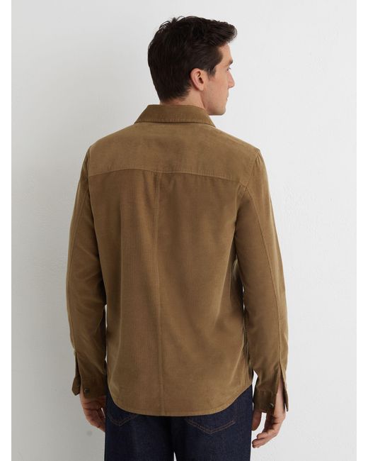 Reiss Brown Corduroy Twin-Pocket Overshirt for men