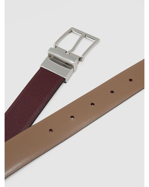 Reiss Brown Reversible Leather Belt for men