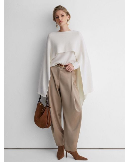 ATELIER Natural Wool-Cashmere Cape Knit Jumper