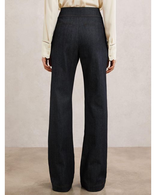 Reiss Natural Button-Detail Flared Jeans