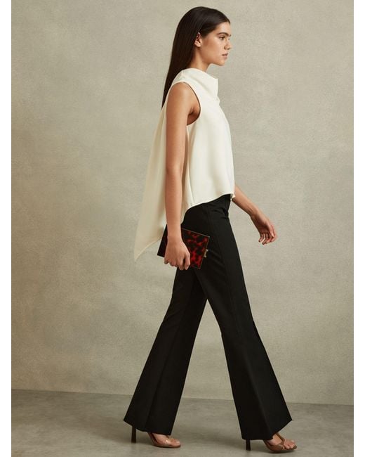 Reiss Natural Split Back Cowl Neck Top