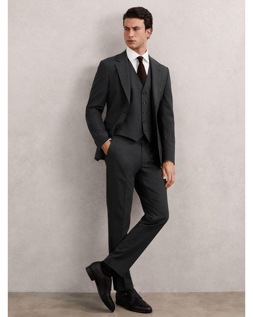 Reiss Black Promise - Grey Wool-blend Tailored-fit Waistcoat, 40 R for men