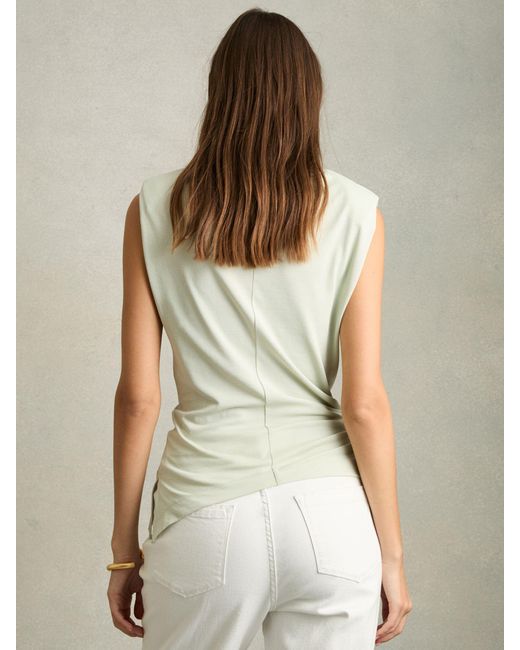 Reiss Multicolor Shoulder-Pad Ruched Jersey Top