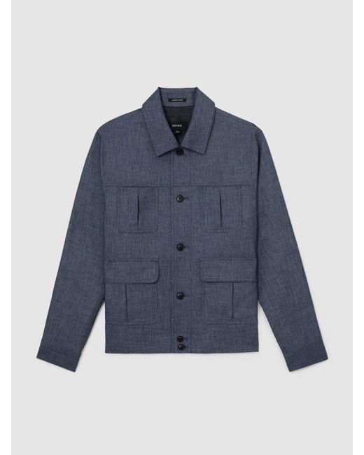 Reiss Lagos - Airforce Blue Woven Four-pocket Jacket, Xl for men