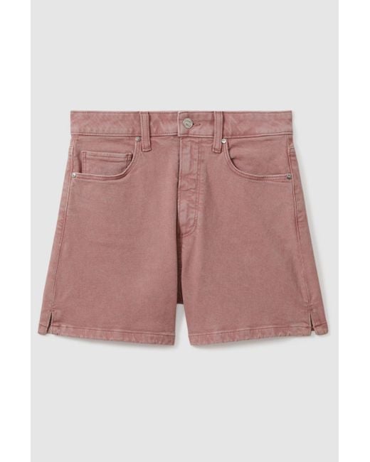 PAIGE Pink High Rise Denim Shorts