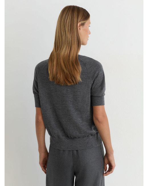 Reiss Black Merino Wool Crew-Neck T-Shirt