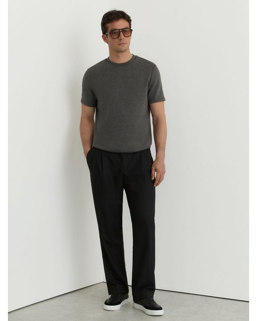 Reiss Gray Premium-Interlock Modern-Fit T-Shirt for men