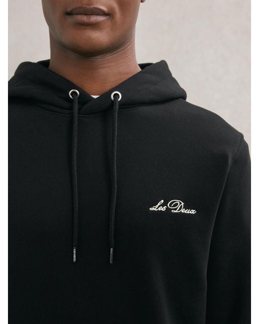 Les Deux Black Cotton Artwork-print Hoodie for men
