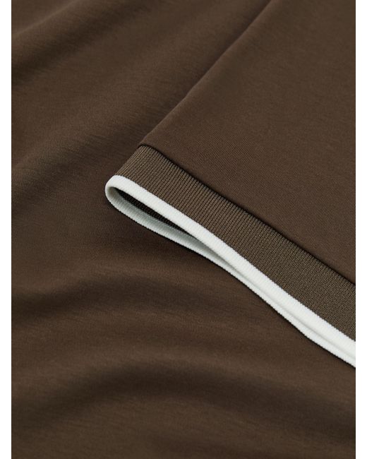 Reiss Ainsley - Taupe Brown Air-water Cotton Tipped Tailored-fit T-shirt, M for men