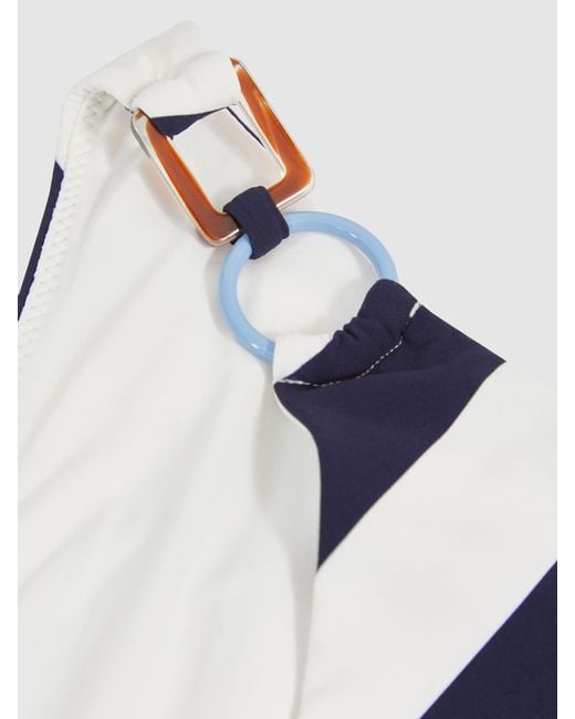 Reiss Natural Stripe Ring-Detail Bikini Bottoms