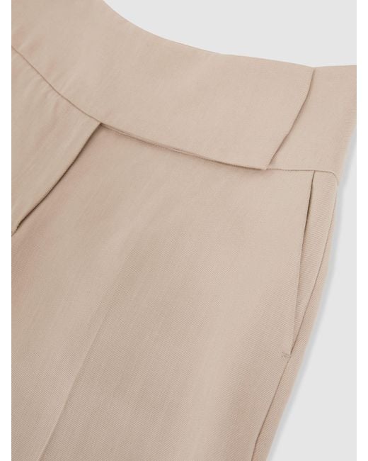 Reiss Natural Petite Lyocell-Linen Wide-Leg Trousers