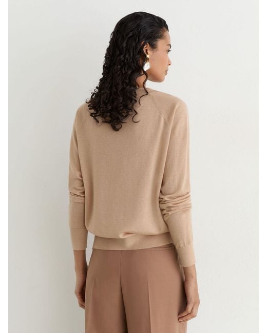 Reiss Natural Merino Wool V-Neck Jumper