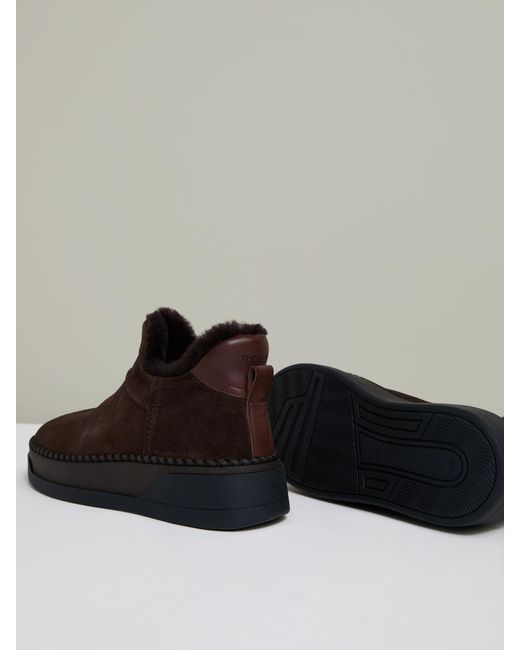 Reiss Brown Sylvie - Tan Sylvie Shearling-lined Suede Ankle Boots, Us 7 (uk 5)