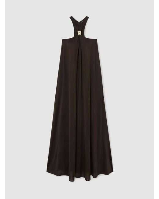ATELIER Black Jersey Hardware-detail Maxi Dress