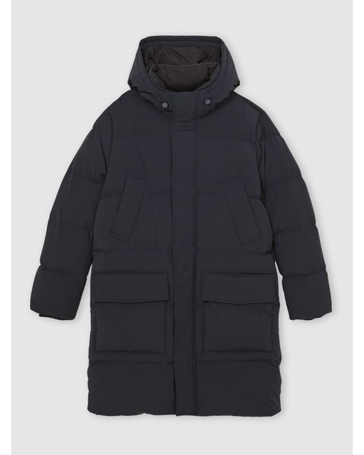 Reiss Blue Longline Quilted Puffer Jacket for men