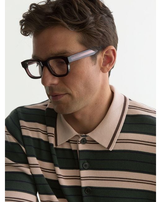 Reiss Multicolor Rugby-Stripe Half-Button Jumper for men