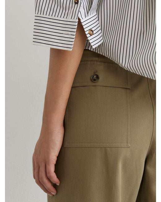 Reiss Natural Petite Cotton-Lyocell Tapered Trousers
