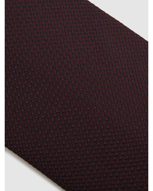 Reiss Purple Ceremony - Burgundy Ceremony Textured Silk Tie, One for men