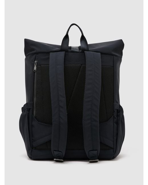 Reiss Black Pascal - Navy Technical Roll-top Backpack, One for men
