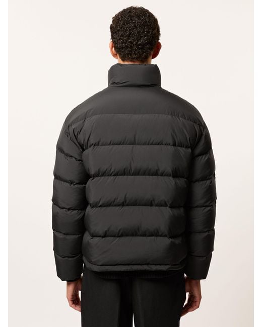 Reiss Black Monogram Quilted Relaxed Puffer Jacket for men