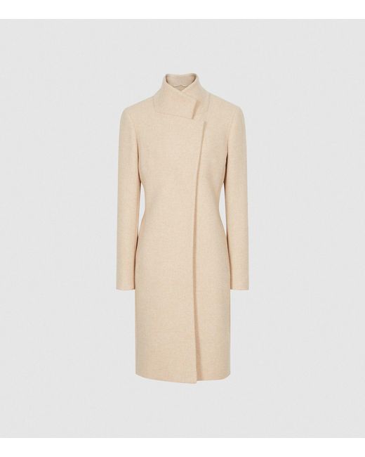 Reiss Natural Marcie - Wool Blend Mid Length Coat