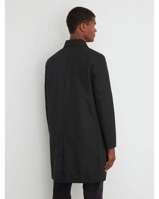 Reiss Black Technical Long Zip-Through Jacket for men